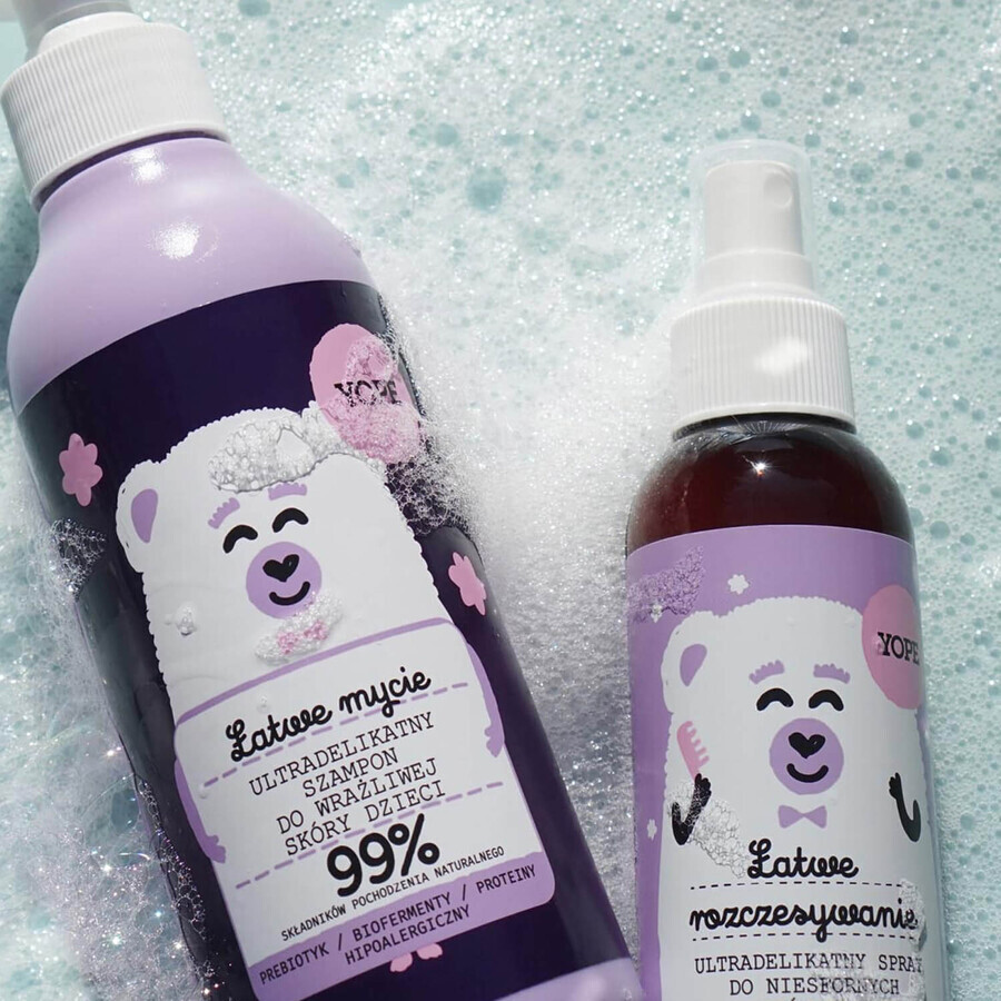 Yope Easy Wash, ultra milde shampoo voor de gevoelige hoofdhuid, voor kinderen vanaf 3 jaar, 300 ml