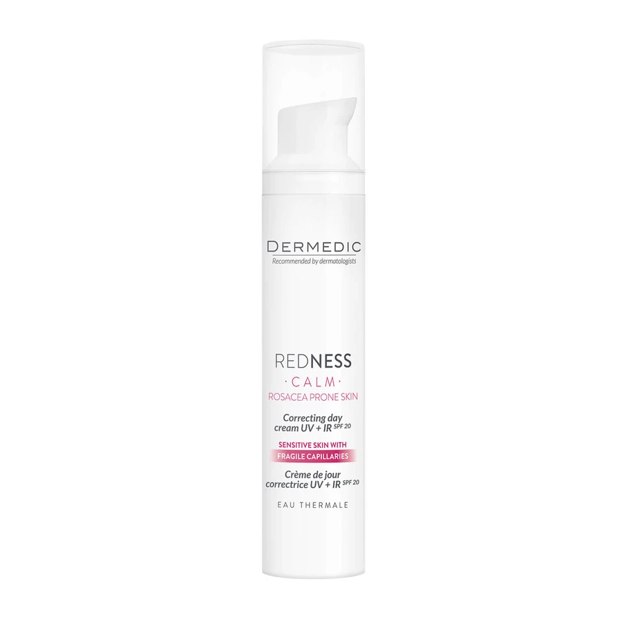 Dermedic Redness Calm, corrective UV+ IR day cream, vascular skin prone to hyper-reactivity, erythema and rosacea, 40 ml