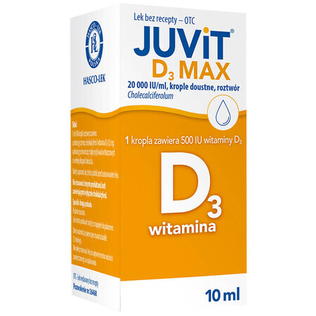 Juvit D3 Max 20000 IU/ml, oral drops, solution, 10 ml