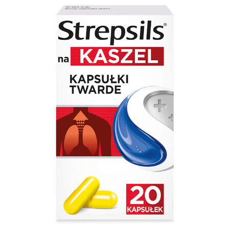 Strepsils tegen hoest 375 mg, 20 harde capsules