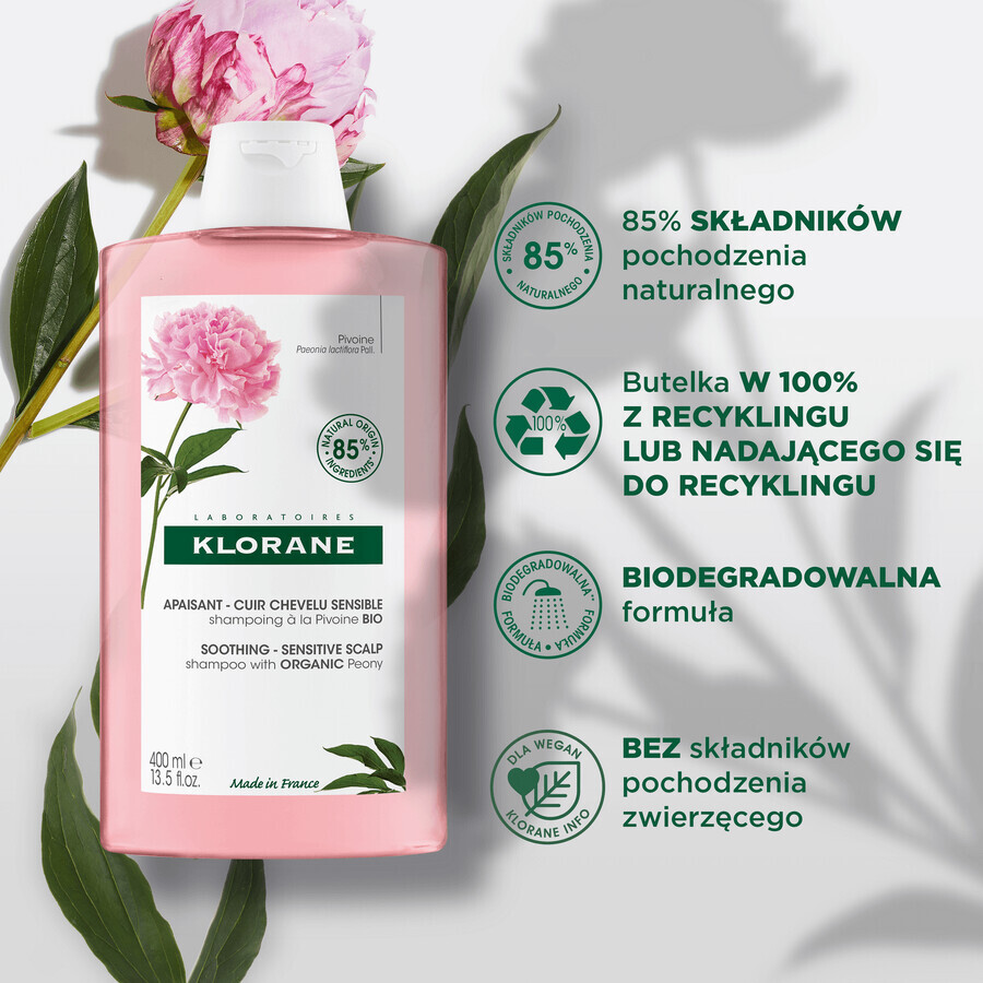 Klorane, shampooing à la pivoine bio, 400 ml