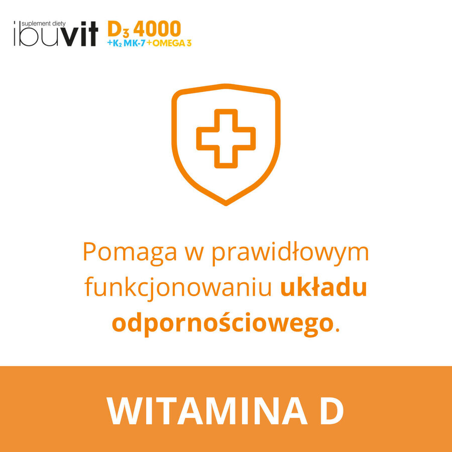 Ibuvit D3 4000 + K2 MK-7 Omega 3, 30 cápsulas blandas