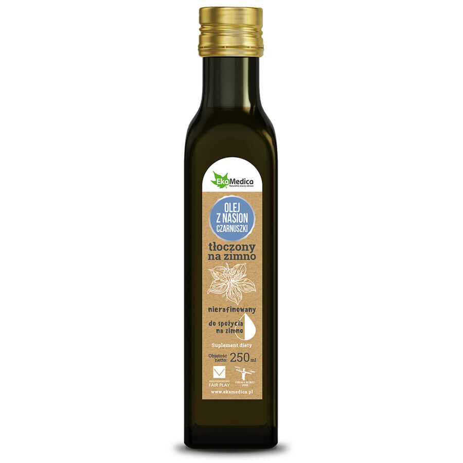 EkaMedica Aceite de semilla de comino negro prensado en frío, 250 ml