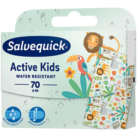 Salvequick Active Kids, pleisters voor kinderen, waterbestendig, om te knippen, 70 cm