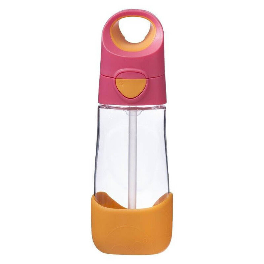 B.Box, water bottle with straw, tritan, children's bottle, Strawberry Shake, from 9 months, 450 ml