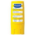 Mustela Sun Family, zonbeschermingsstick voor geselecteerde delen van gezicht en lichaam, vanaf de geboorte, SPF 50, 9 ml