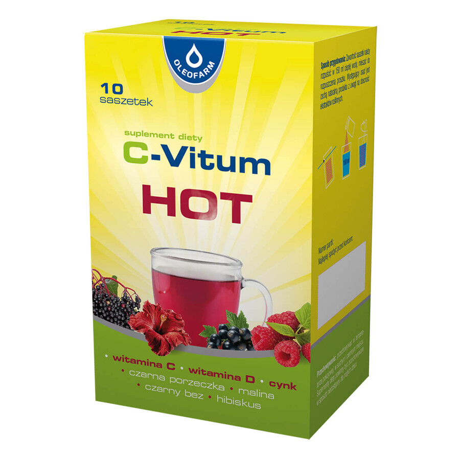 C-Vitum Hot, vitamina C + vitamina D + zinco, 10 bustine