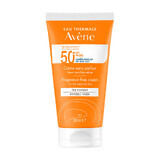 Avene Sun, crema de protección facial, sin perfume, pieles secas y sensibles, FPS 50+, 50 ml