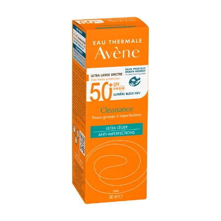 Avene Cleanance Sun, Gesichtsschutzcreme, fettige und zu Unreinheiten neigende Haut, SPF 50+, 50 ml