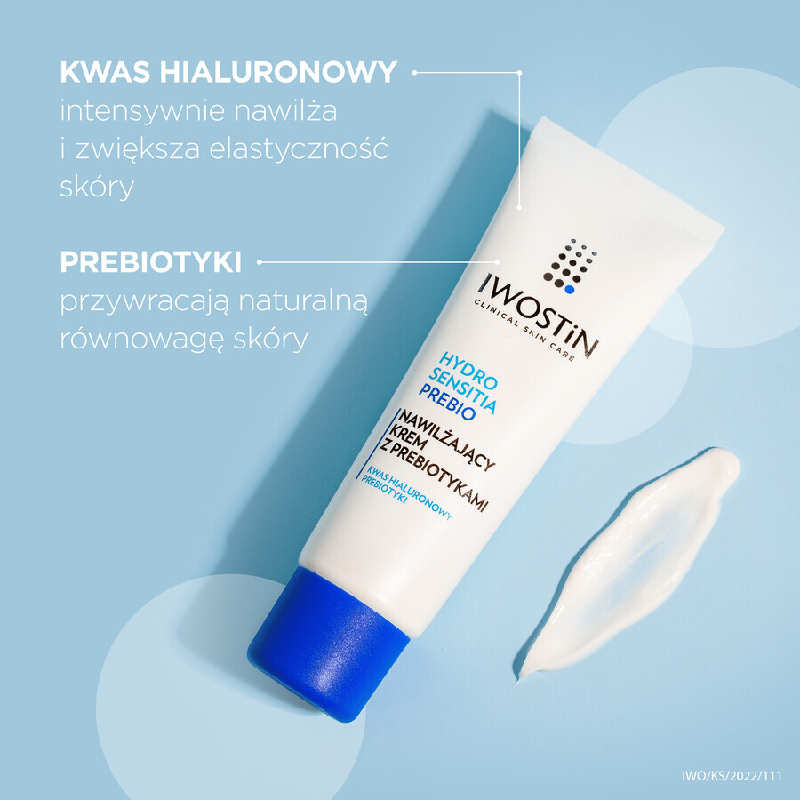 Iwostin Hydro Sensitia Prebio, cremă hidratantă cu prebiotice, piele sensibilă, uscată și foarte uscată, 50 ml