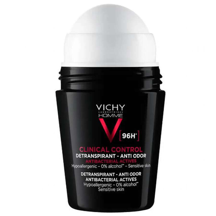 Vichy Homme Clinical Control, antitranspiratiemiddel voor mannen, 96 uur bescherming, 50 ml