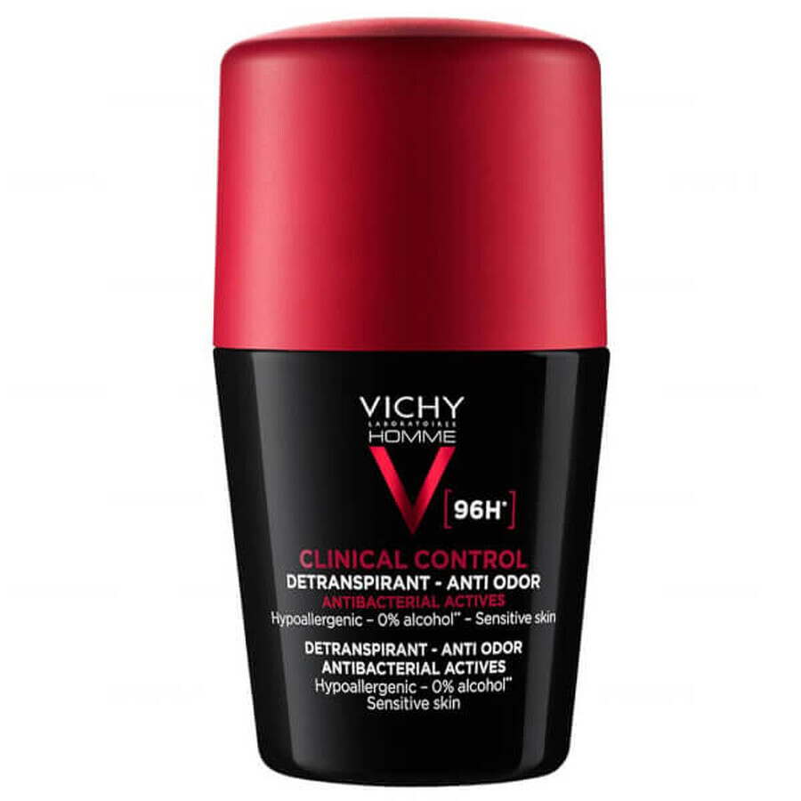 Vichy Homme Clinical Control, antitranspiratiemiddel voor mannen, 96 uur bescherming, 50 ml