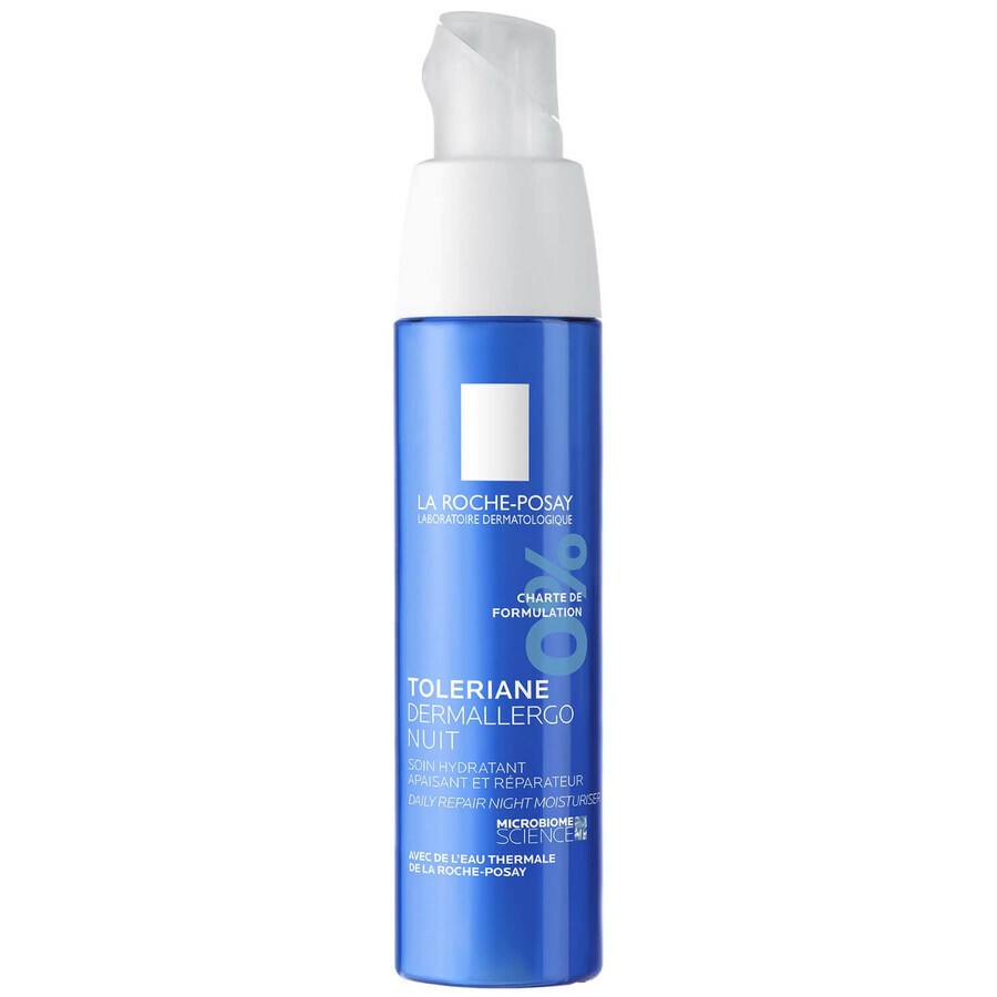 La Roche-Posay Toleriane Dermallergo, crema notte, trattamento idratante rigenerante, 40 ml