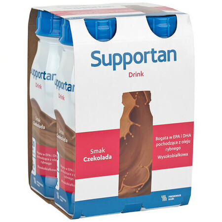 Supportan Drink, préparation nutritionnelle, goût chocolat, 4 x 200 ml