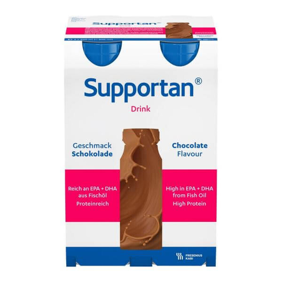 Supportan Drink, préparation nutritionnelle, goût chocolat, 4 x 200 ml