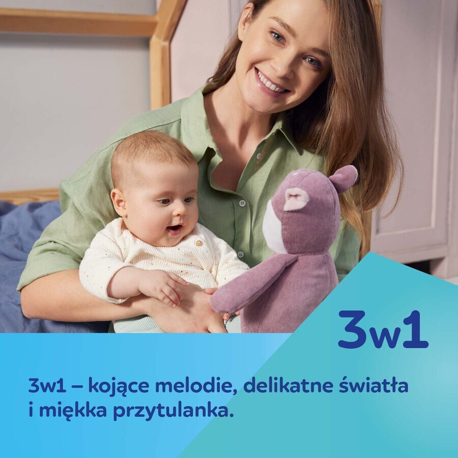 Canpol Babies, bébé cerf en peluche avec boîte à musique et projecteur 3en1, dès la naissance, 1 pièce