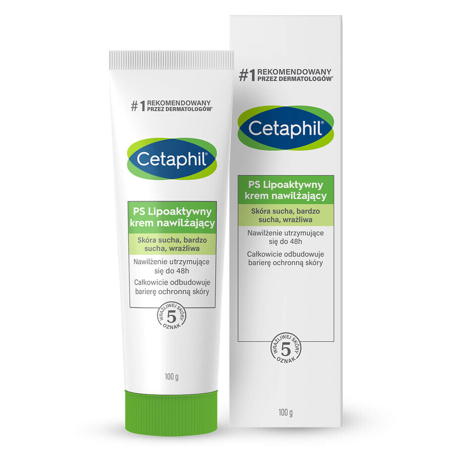 Cetaphil PS, lipoactieve vochtinbrengende crème, droge, zeer droge, gevoelige huid, 100 g