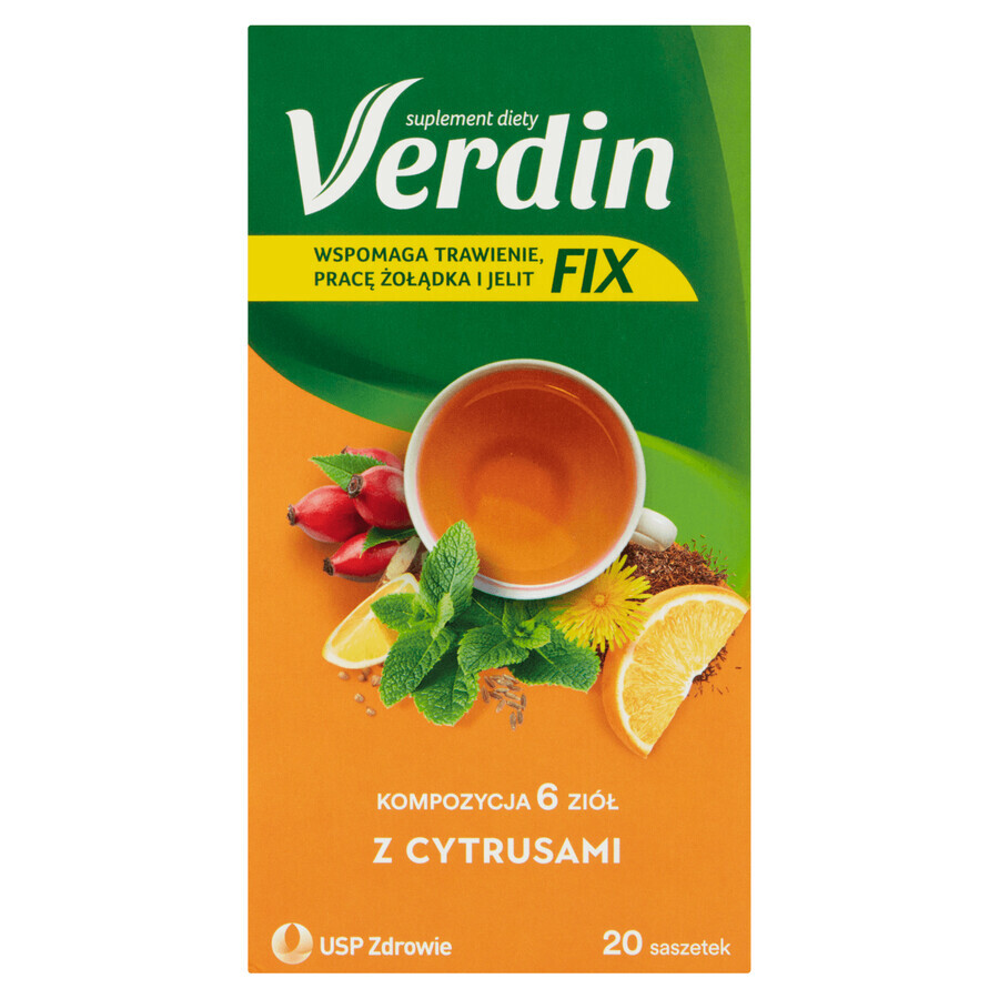 Verdin Fix with citrus fruits, 20 sachets