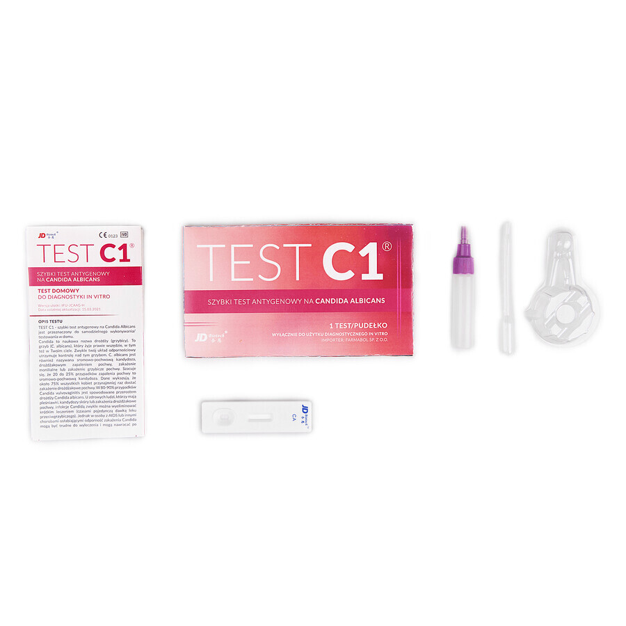 JD Biotech Test C1, test rapide d'antigène pour Candida albicans, 1 pièce