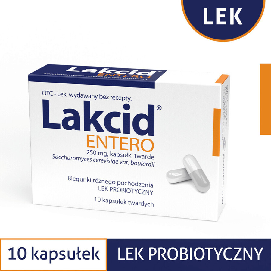 Lakcid Entero 250 mg, 10 capsules