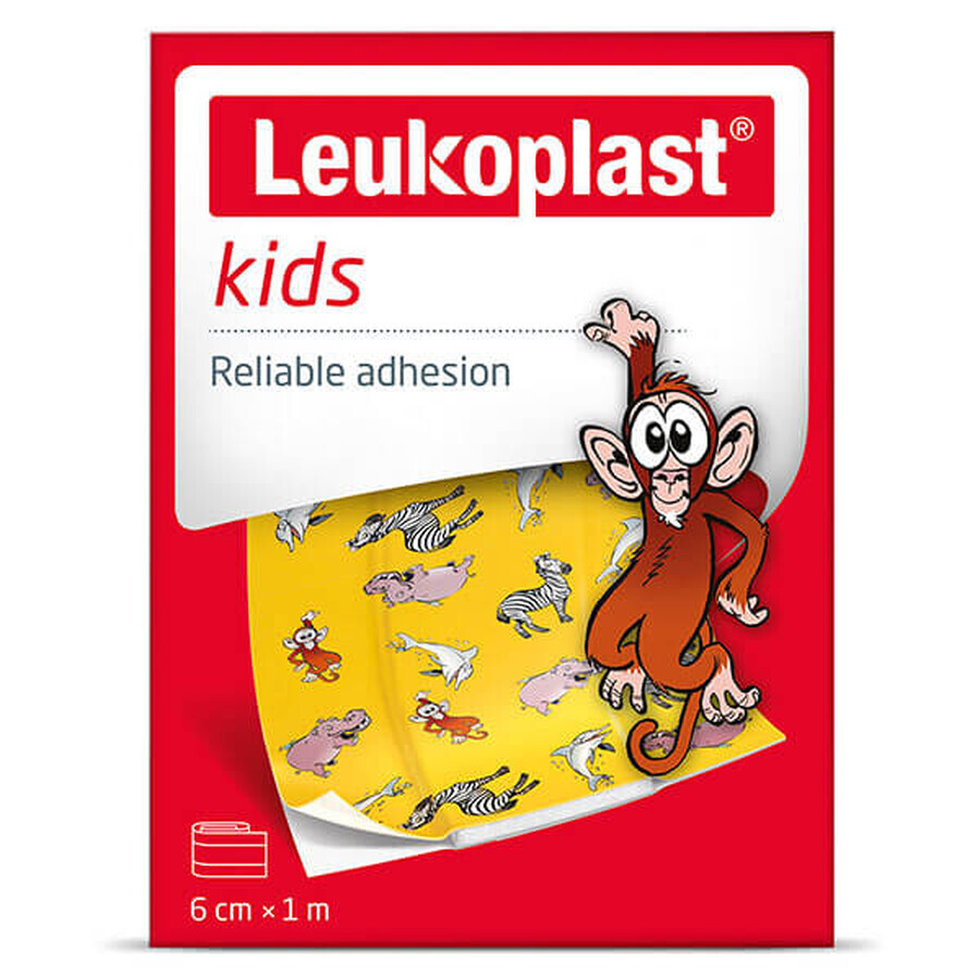 Leukoplast Kids, bandaj pentru copii, impermeabil, 6 cm x 1 m, 1 buc