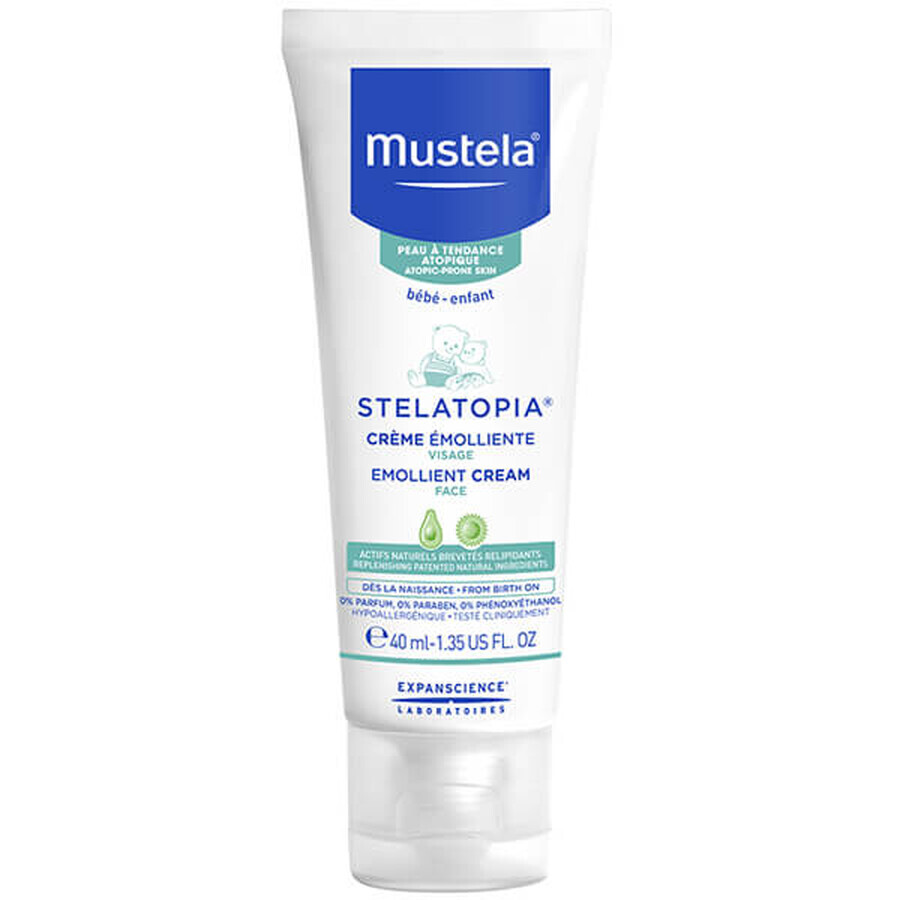 Mustela Stelatopia, reinigingsolie vanaf de geboorte, 500 ml + verzachtende gezichtscrème, 40 ml gratis 