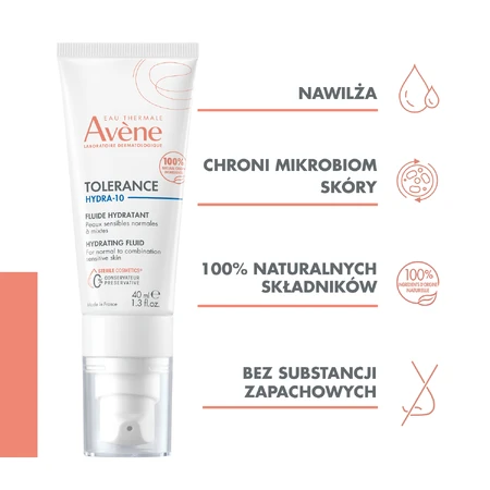 Avene Tolerance Hydra 10, vochtinbrengende vloeistof, 40 ml