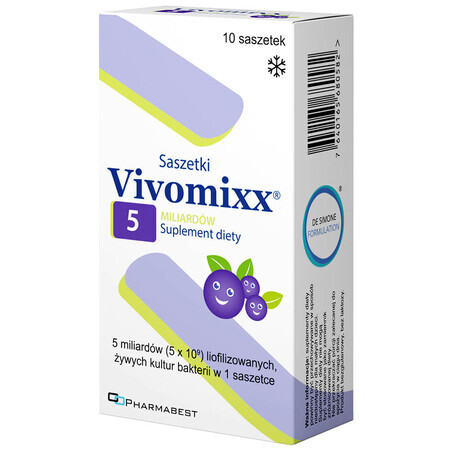 Vivomixx Sachets 5 billion, powder for oral suspension, blueberry flavor, 10 sachets