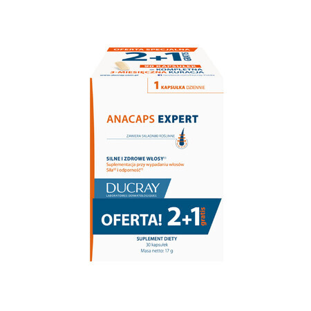 Ducray Anacaps Expert set, 2 x 30 capsules + 30 capsules gratis