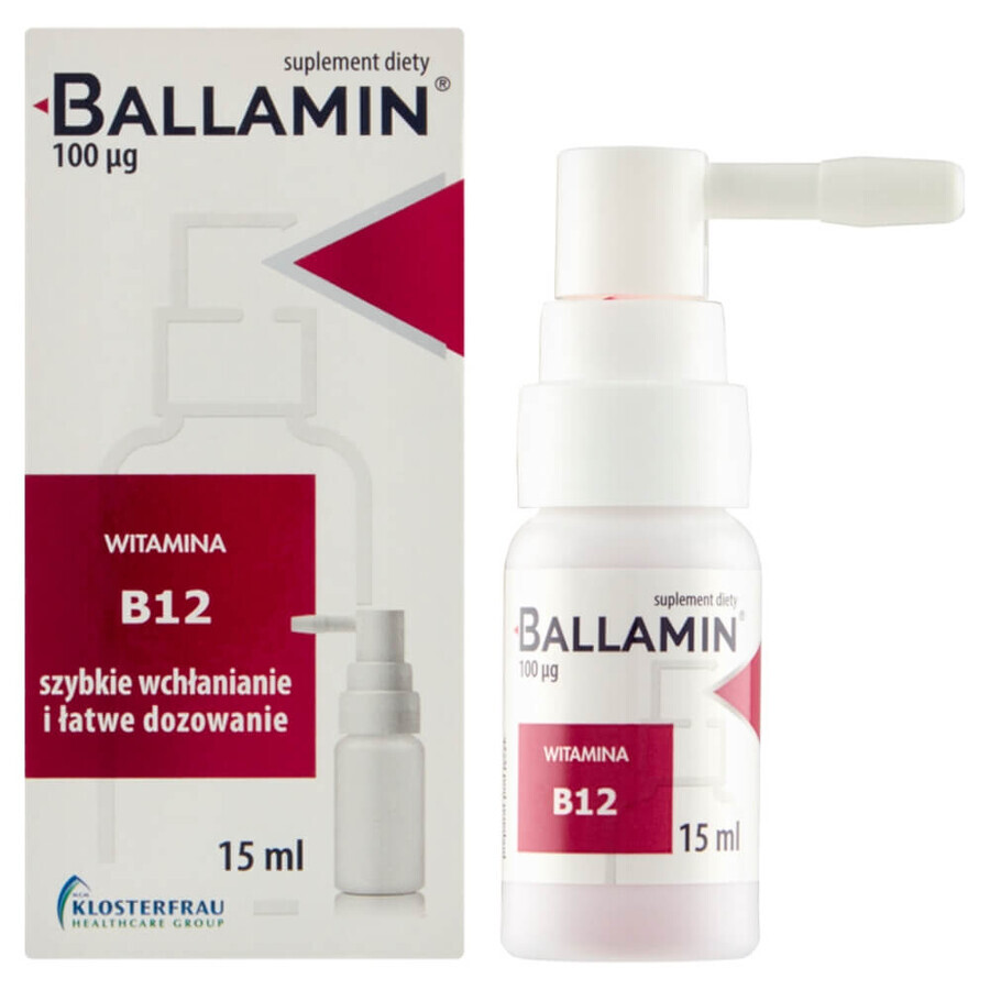 Ballamin, vitamine B12 100 µg, orale spray, 15 ml