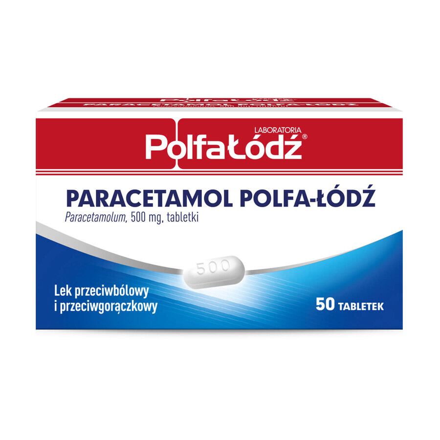 Laboratoria PolfaŁódź Paracetamol 500 mg, 50 tabletten