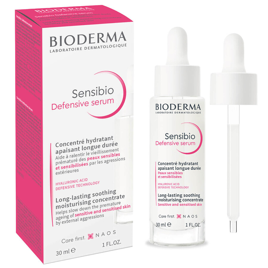 Bioderma Sensibio Defensive, verzachtend vochtinbrengend serum voor het gezicht, gevoelige huid, 30 ml