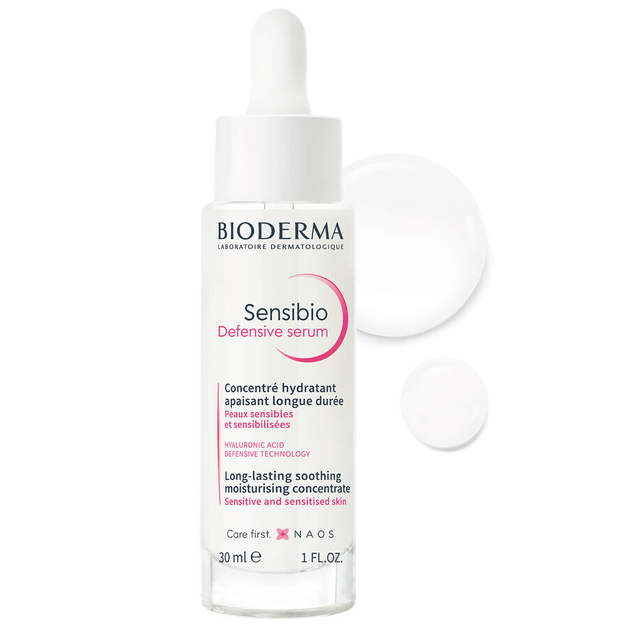 Bioderma Sensibio Defensive, verzachtend vochtinbrengend serum voor het gezicht, gevoelige huid, 30 ml