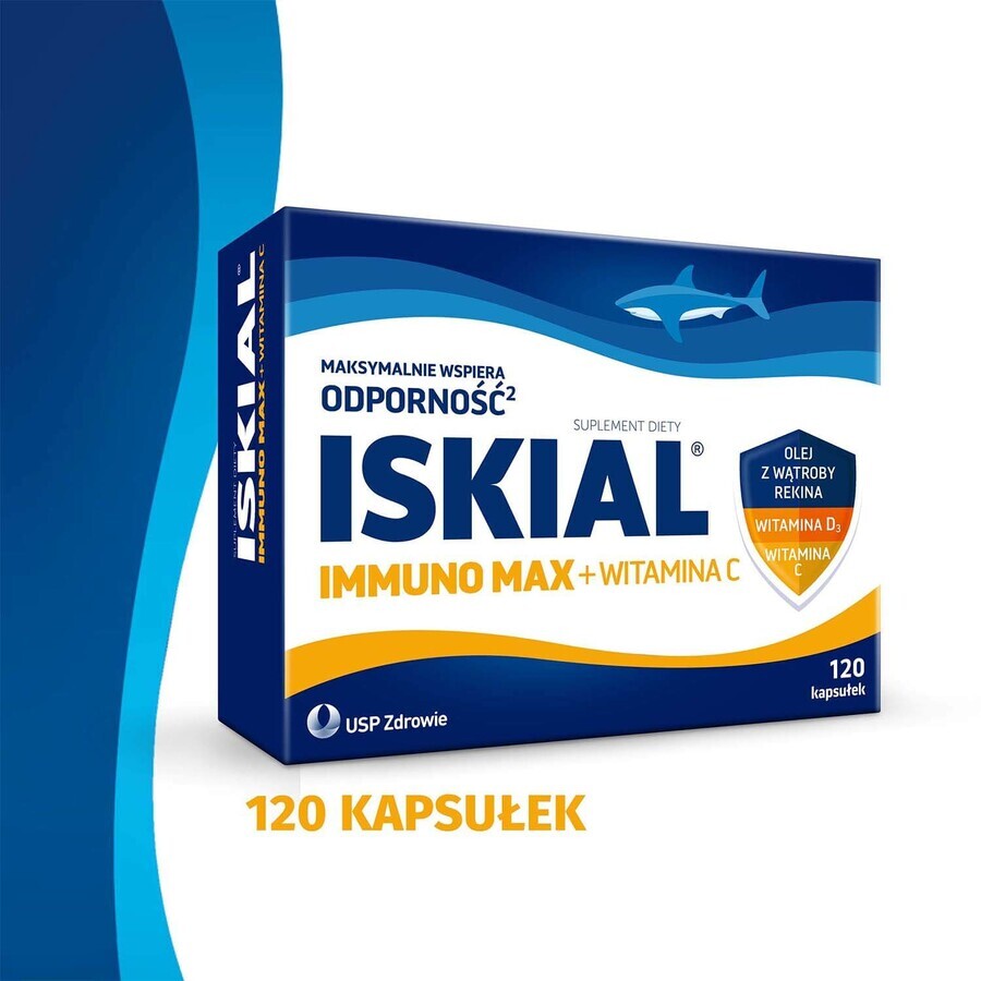 Iskial Immuno Max + Vitamin C, für Kinder ab 6 Jahren und Erwachsene, 120 Kapseln