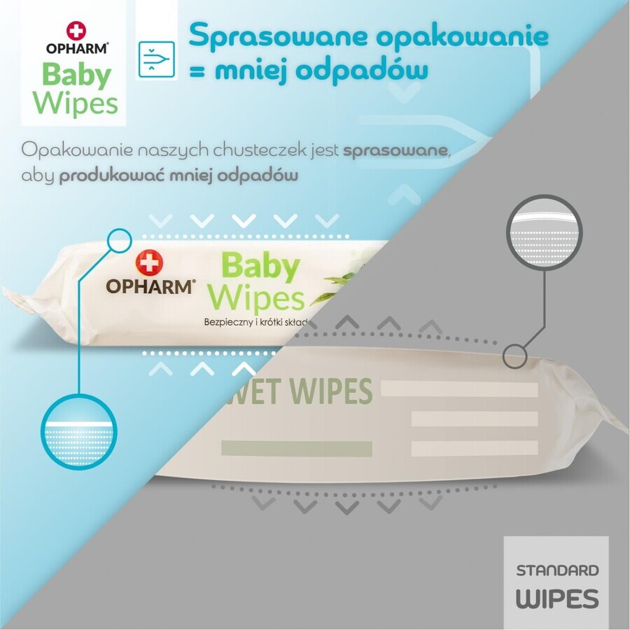 Opharm Baby Wipes, Feuchttücher, 99% Wasser, 64 Stück