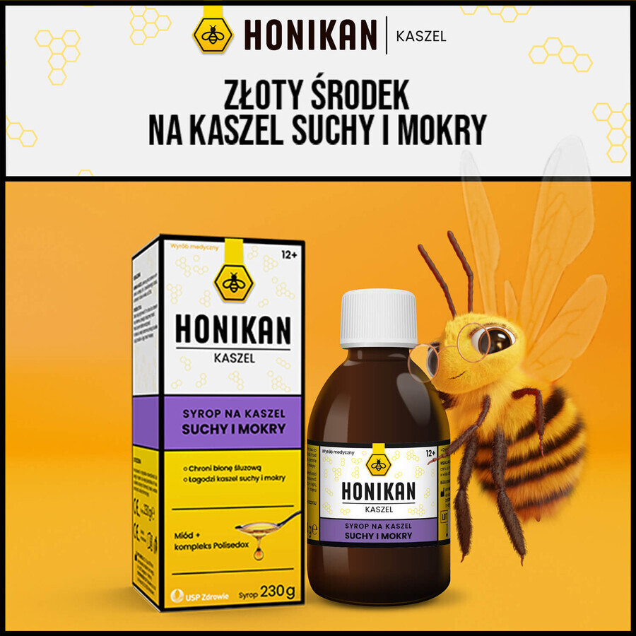 Honikan Husten, Sirup für Kinder ab 12 Jahren und Erwachsene, 230 g