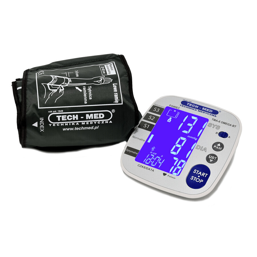 Tech-Med TMA-6 Omega, automatische bovenarm bloeddrukmeter met voeding