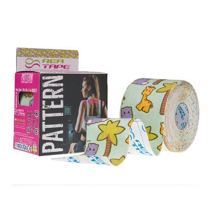 Rea Tape Patroon, kinesiologie tape, giraffen, 5 cm x 5 m