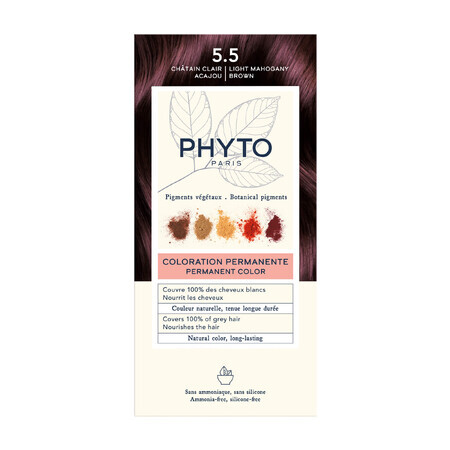 Phyto Phytocolor, permanent hair dye, 5.5 light mahogany brown, 50 ml