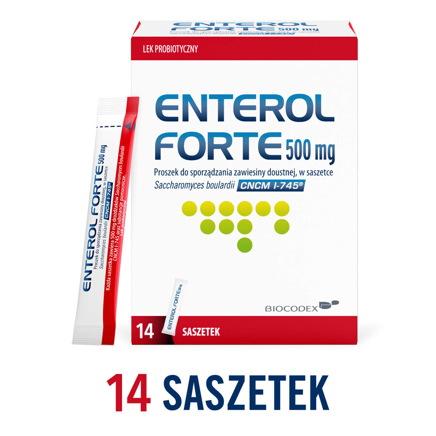 Enterol Forte 500 mg, 14 sachets