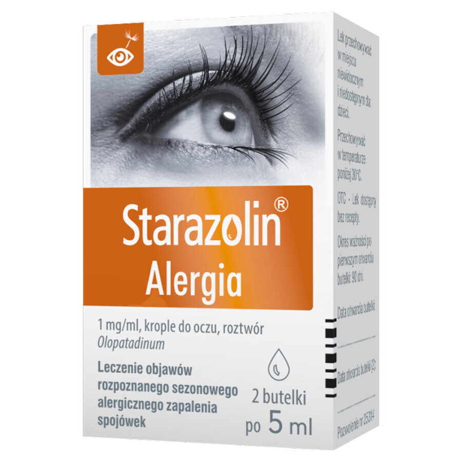 Starazolin Allergy 1 mg/ml, oogdruppels, 2 x 5 ml