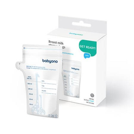 BabyOno, breast milk storage bags, 180 ml x 30 pieces