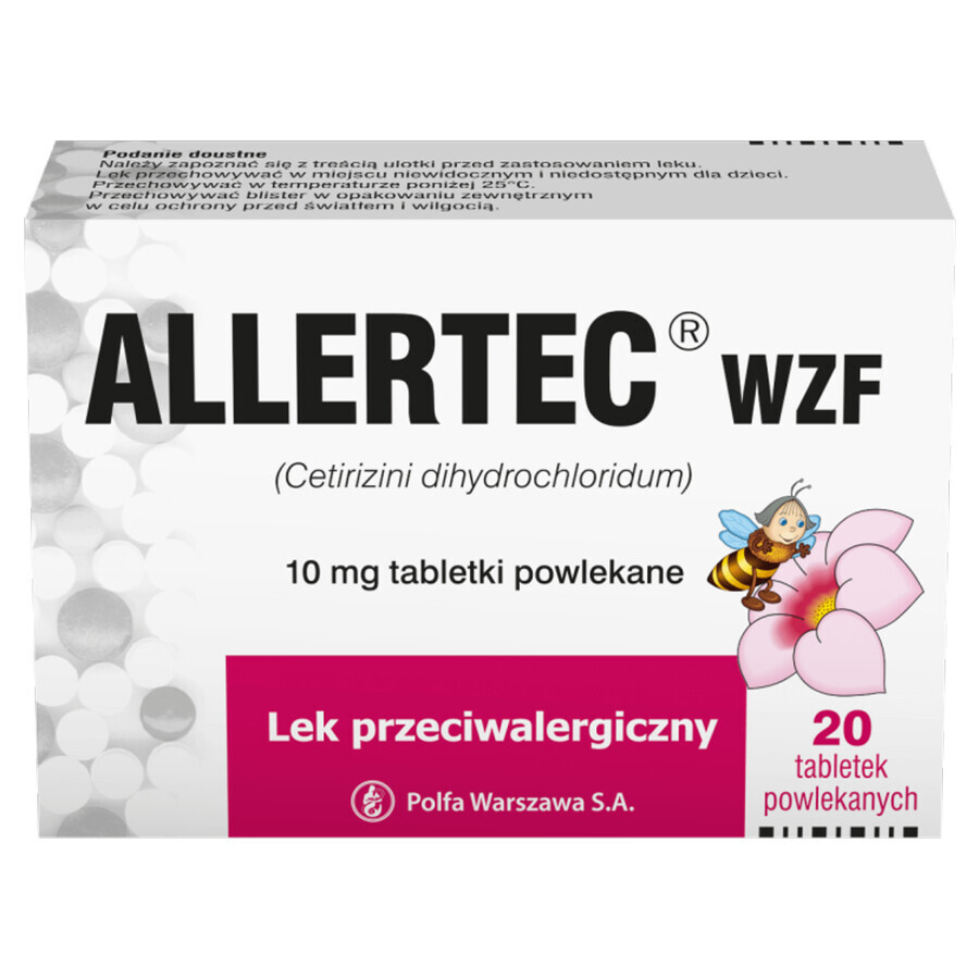 Allertec WZF 10 mg, 20 film-coated tablets