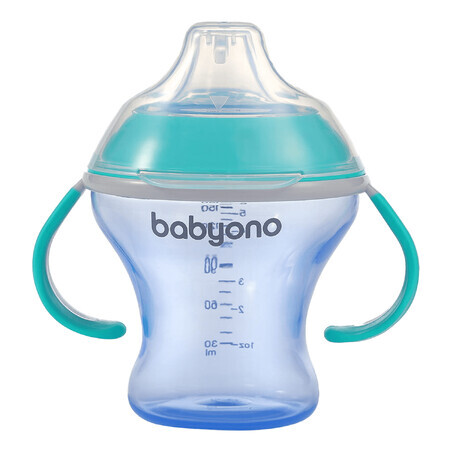 BabyOno, druppelbeker met zacht mondstuk, turquoise, vanaf 3 maanden, 180 ml