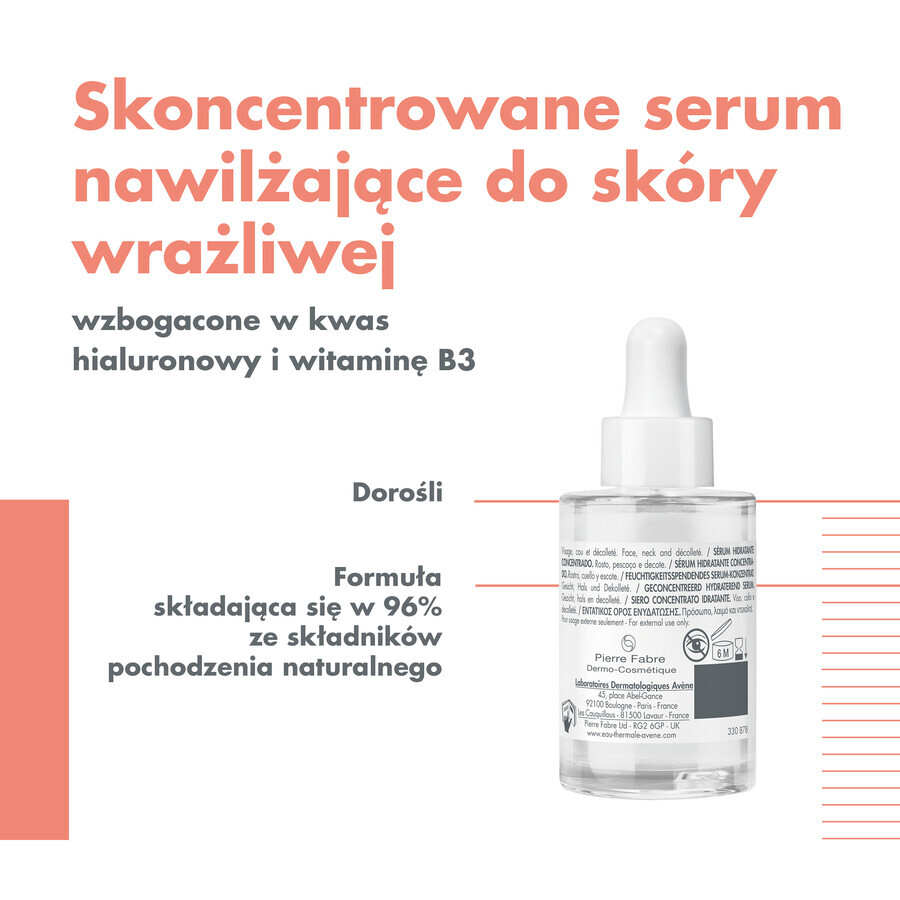 Avene Hydrance Boost, konzentriertes Feuchtigkeitsserum, 30 ml