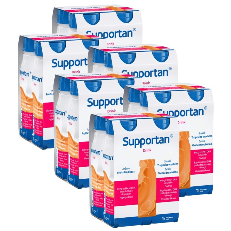 Supportan Drink, voedingspreparaat, tropische vruchtensmaak, 4 x 200 ml 