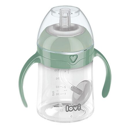 Lovi, first weighted straw cup, green, from 6 months, 150 ml