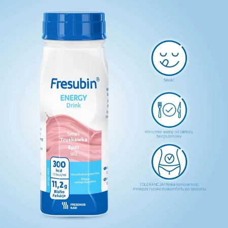 Fresubin Energy Drink, voedingspreparaat, aardbeiensmaak, 4x200 ml