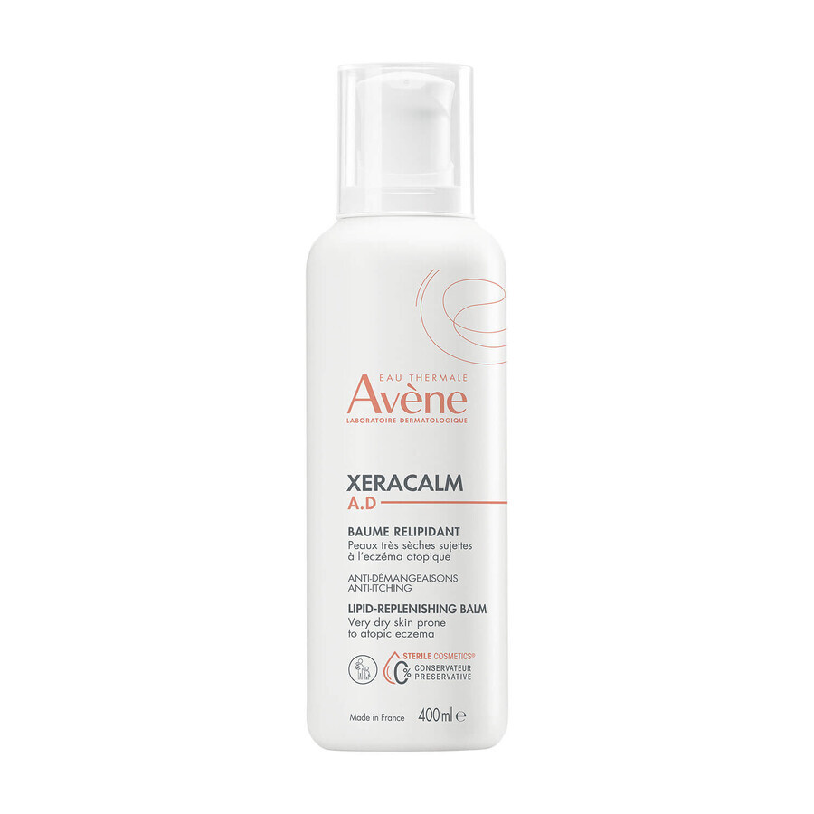 Avene XeraCalm A.D, lipidenvullende lotion voor gezicht en lichaam, zeer droge, atopische en jeukende huid, 400 ml