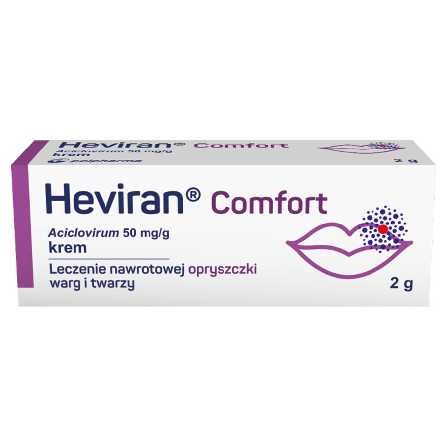 Heviran Comfort 50 mg/g, crema, 2 g